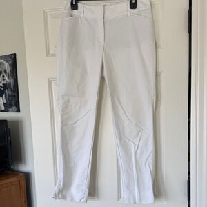 White House Black Market White Cropped Ankle Pants